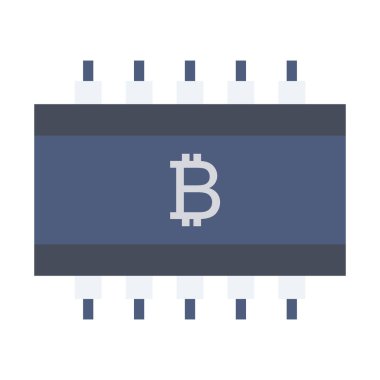 Bitcoin konsepti, düz simge, vektör illüstrasyonu. 