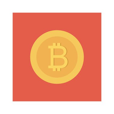 Bitcoin konsepti, düz simge, vektör illüstrasyonu. 