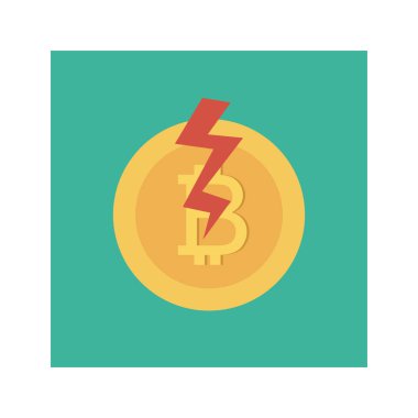 Bitcoin konsepti, düz simge, vektör illüstrasyonu. 