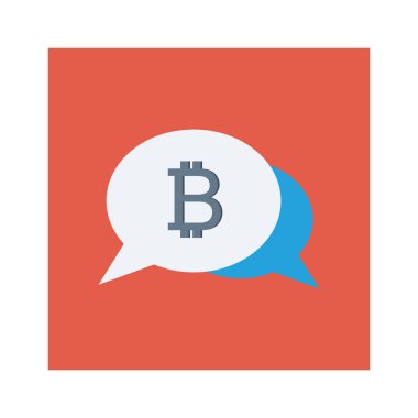 Bitcoin düz simgesi, vektör, illüstrasyon. sohbet