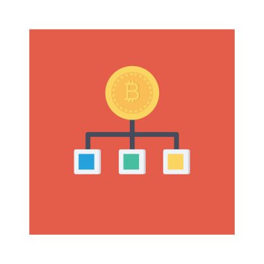 Bitcoin düz simgesi, vektör, illüstrasyon.  