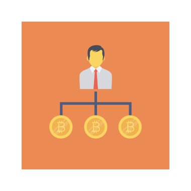 Bitcoin düz simgesi, vektör, illüstrasyon.  