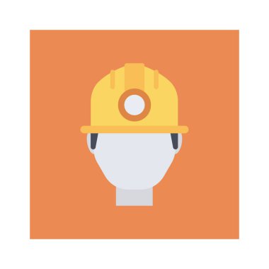 Bitcoin düz ikonu, vektör, illüstrasyon. Miğferli adam