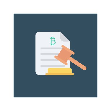 Bitcoin düz ikonu, vektör, illüstrasyon. hukuk
