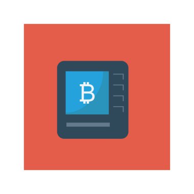 Bitcoin düz simgesi, vektör, illüstrasyon.  