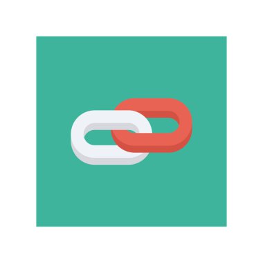 Bitcoin düz simgesi. Vektör çizimi. zincir 