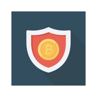 Bitcoin düz ikonu, vektör, illüstrasyon. ödül