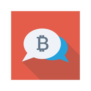 Bitcoin düz simgesi, vektör, illüstrasyon. sohbet