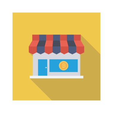 Bitcoin düz simgesi, vektör, illüstrasyon. 