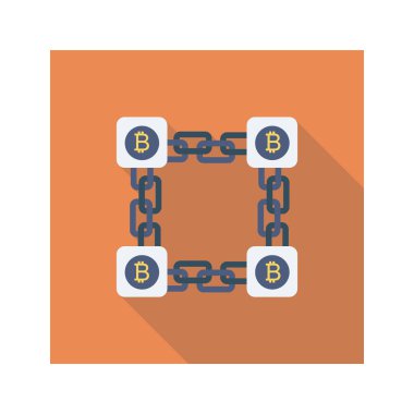 Bitcoin düz simgesi, vektör, illüstrasyon. 