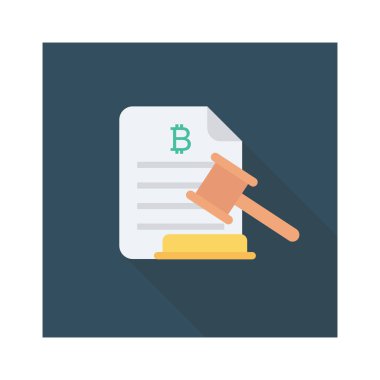 Bitcoin düz ikonu, vektör, illüstrasyon. hukuk