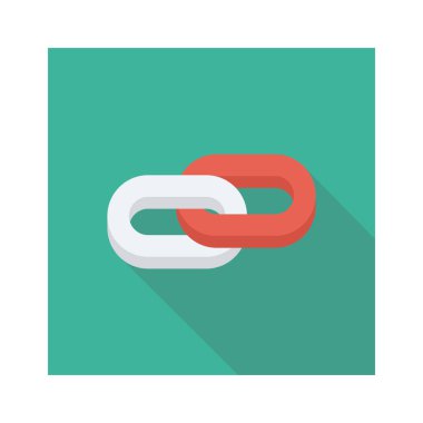 Bitcoin düz simgesi. Vektör çizimi. zincir 