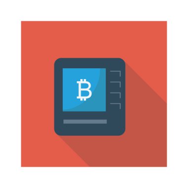 Bitcoin düz simgesi, vektör, illüstrasyon. 