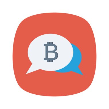 Bitcoin düz simgesi, vektör, illüstrasyon. sohbet