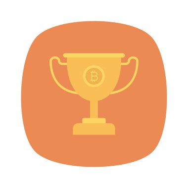 Bitcoin düz simgesi. Vektör çizimi. fincan