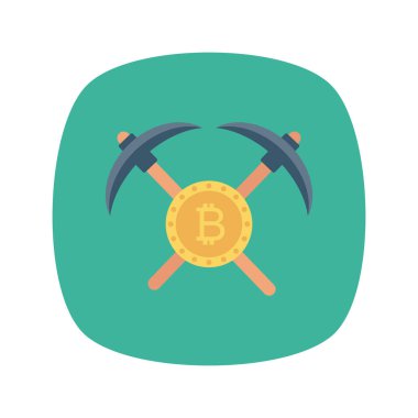 Bitcoin konsepti, düz ikon, vektör illüstrasyonu. Benim.