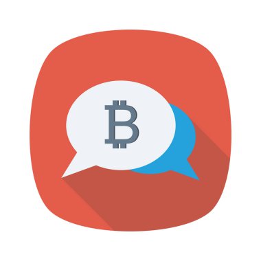 Bitcoin konsepti, düz ikon, vektör illüstrasyonu. sohbet