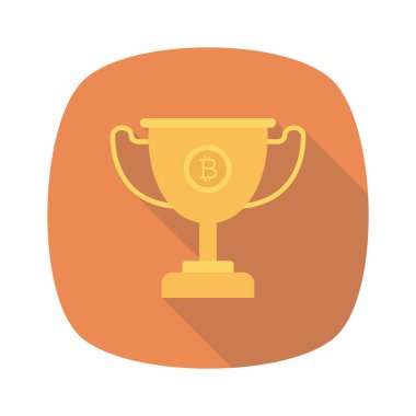 Bitcoin düz simgesi, vektör illüstrasyonu. ödül