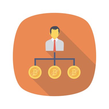 Bitcoin düz simgesi, vektör illüstrasyonu. 