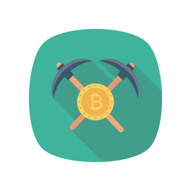 Bitcoin düz ikonu, vektör, illüstrasyon. Benim.