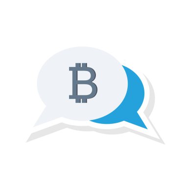 Bitcoin düz simgesi, vektör, illüstrasyon. sohbet