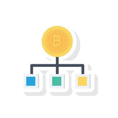 Bitcoin düz simgesi, vektör illüstrasyonu. 