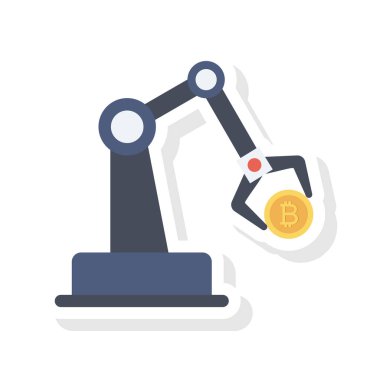 Bitcoin düz simgesi, vektör illüstrasyonu. 