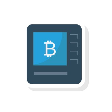 Bitcoin düz simgesi, vektör illüstrasyonu. 