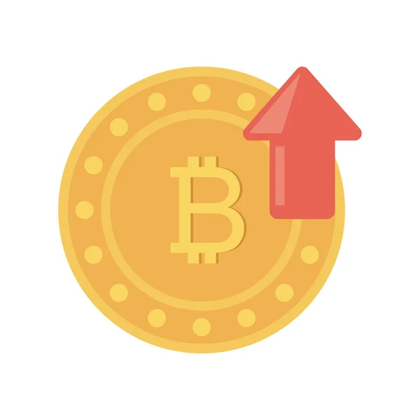 Bitcoin Koncept Platt Ikon Vektor Illustration — Stock vektor