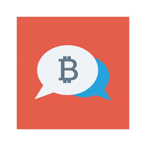 Bitcoin Icône Plate Vecteur Illustration Chat — Image vectorielle