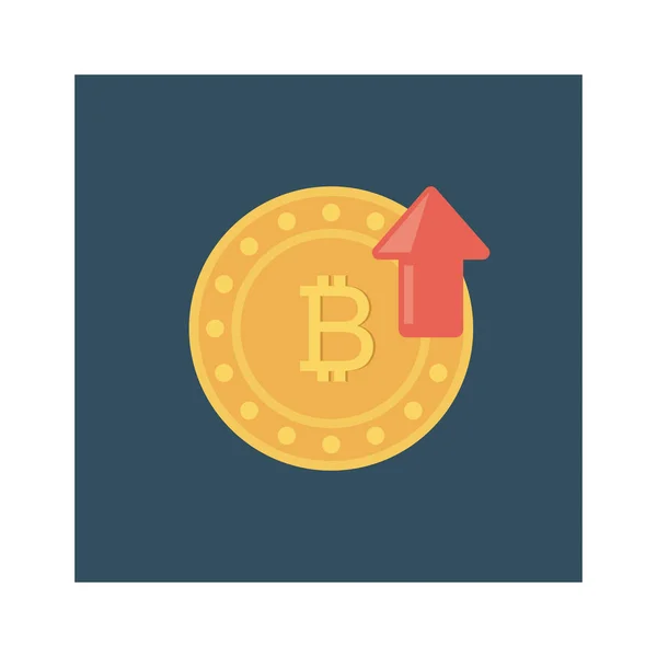 Плоская Иконка Вектор Иллюстрация Bitcoin — стоковый вектор