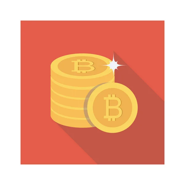 Bitcoin Platt Ikon Vektor Illustration — Stock vektor