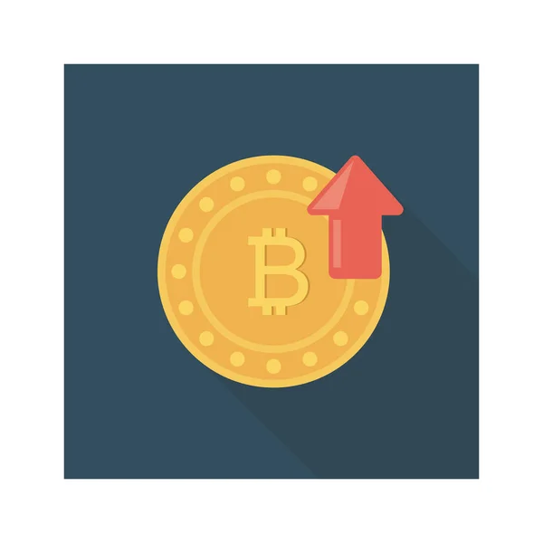 Плоская Иконка Вектор Иллюстрация Bitcoin — стоковый вектор