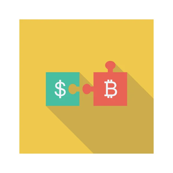 Bitcoinová Ikona Vektor Ilustrace Bitcoinové Dolarové Hádanky — Stockový vektor