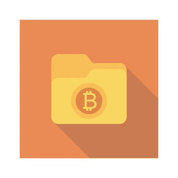 Bitcoin Płaska Ikona Wektor Ilustracja — Wektor stockowy