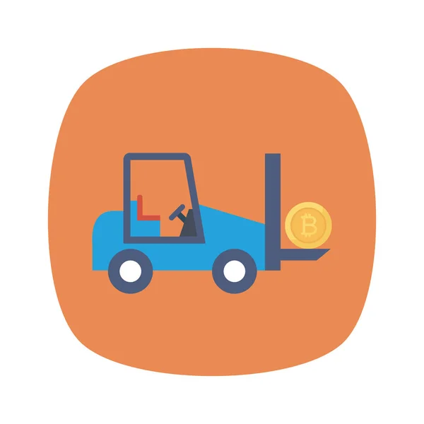 Bitcoin Flat Icon Vector Illustration Truck — Stock vektor