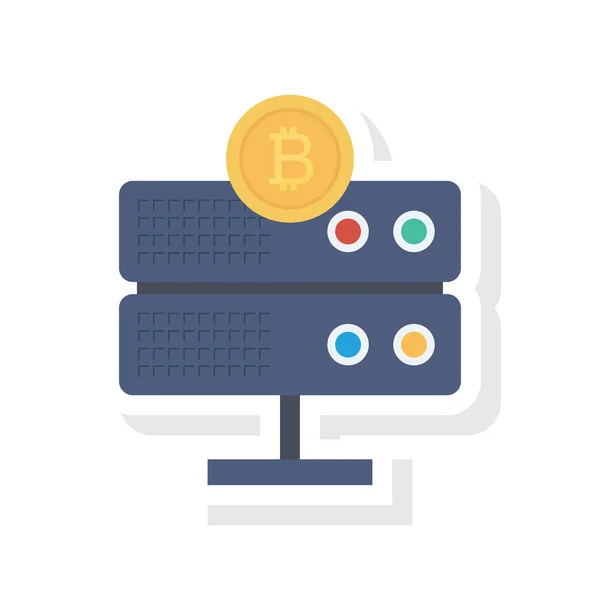 Icono Plano Bitcoin Vector Ilustración — Vector de stock