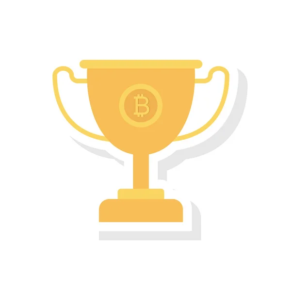 Bitcoin Flat Icon Vector Illustration Award — Stock Vector