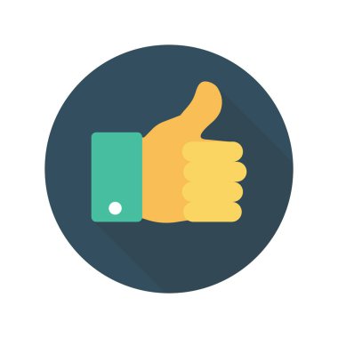 Vektör illüstrasyon düz simgesi. Ödül, başparmak yukarı