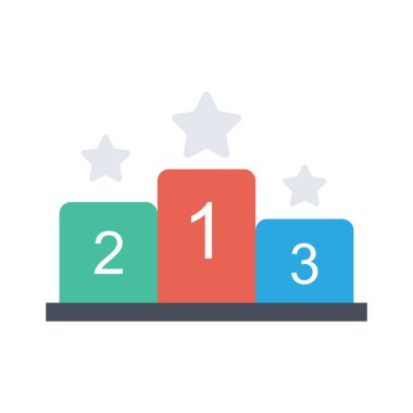 Vektör illüstrasyon düz simgesi. Ödül 