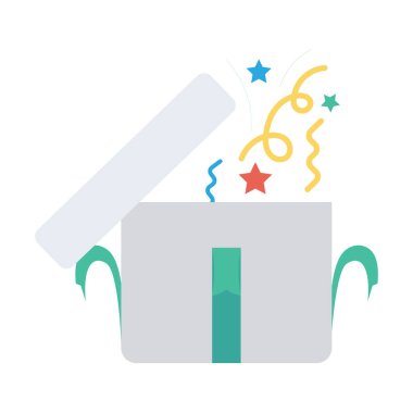 Vektör illüstrasyon düz simgesi. Ödül, sürpriz