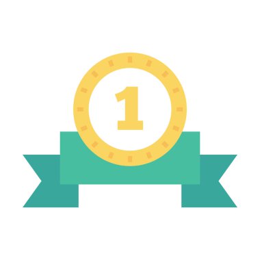 Vektör illüstrasyon düz simgesi. Ödül