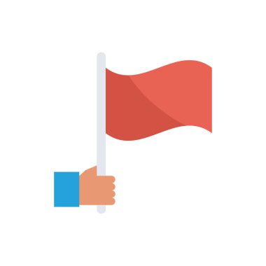 Vektör illüstrasyon düz simgesi. Ödül, bayrak