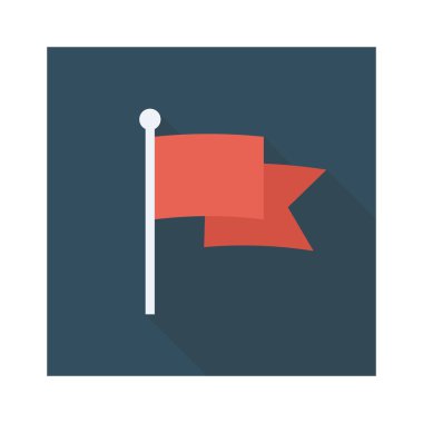 Vektör illüstrasyon düz simgesi. Ödül, bayrak