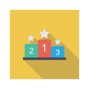 Vektör illüstrasyon düz simgesi. Ödül 