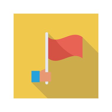 Vektör illüstrasyon düz simgesi. Ödül, bayrak