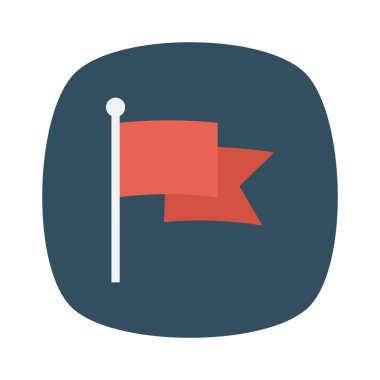 Vektör illüstrasyon düz simgesi. Ödül, bayrak