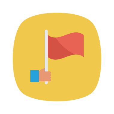 Vektör illüstrasyon düz simgesi. Ödül, bayrak