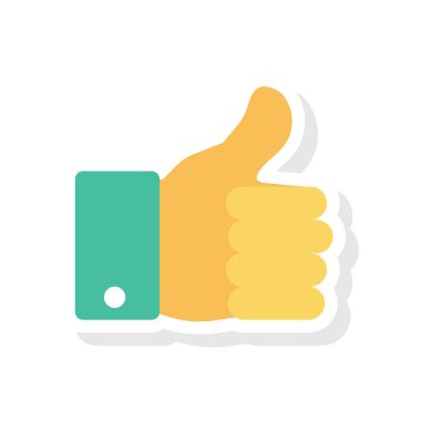 Vektör illüstrasyon düz simgesi. Ödül, başparmak yukarı