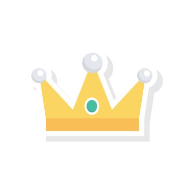 Vektör illüstrasyon düz simgesi. Ödül, taç 